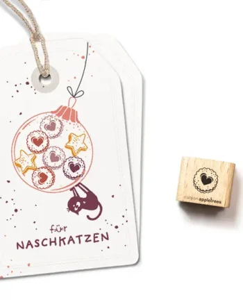 Cats on Appletrees Ministempel Koekje hart
